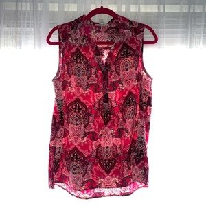 Dana Buchman Button-Up Sleeveless Shirt